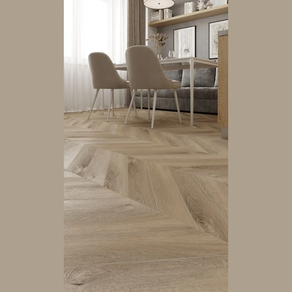 Кварцвиниловая клеевая плитка Alpine Floor CHEVRON ALPINE LVT Дуб Синистра ECO 20-6