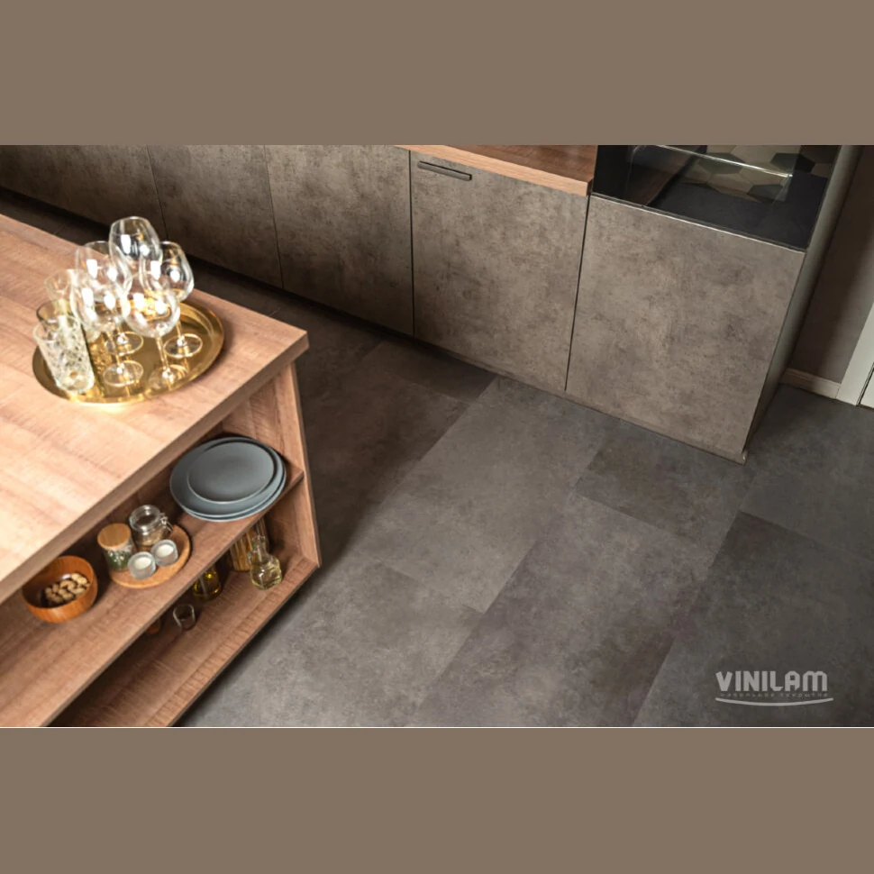 Виниловый ламинат CERAMO VINILAM STONE 8 мм 71610 Цемент Стальной (2.65)