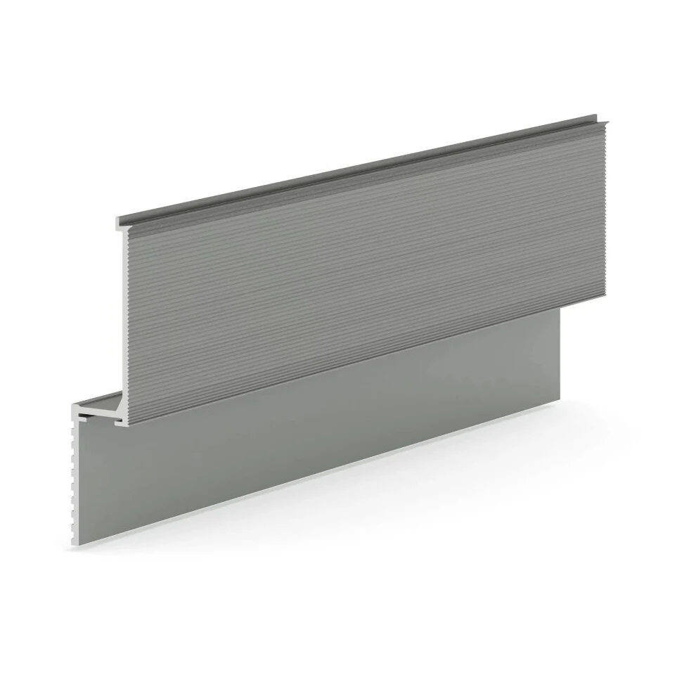 Теневая рейка Laconistiq micro (скрытый наличник) RAL 9006 серебряный муар (93х15,7х3000мм)