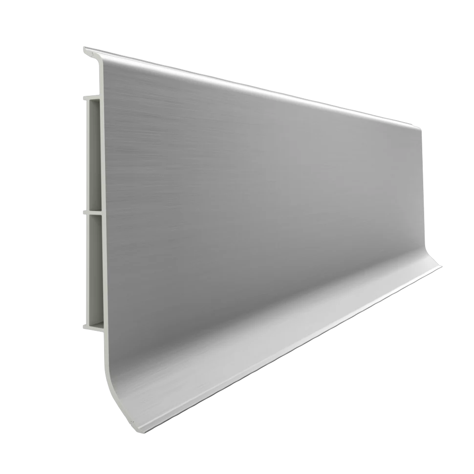 Высокий тонкий плинтус VOX LINELA 411 SILVER серебро