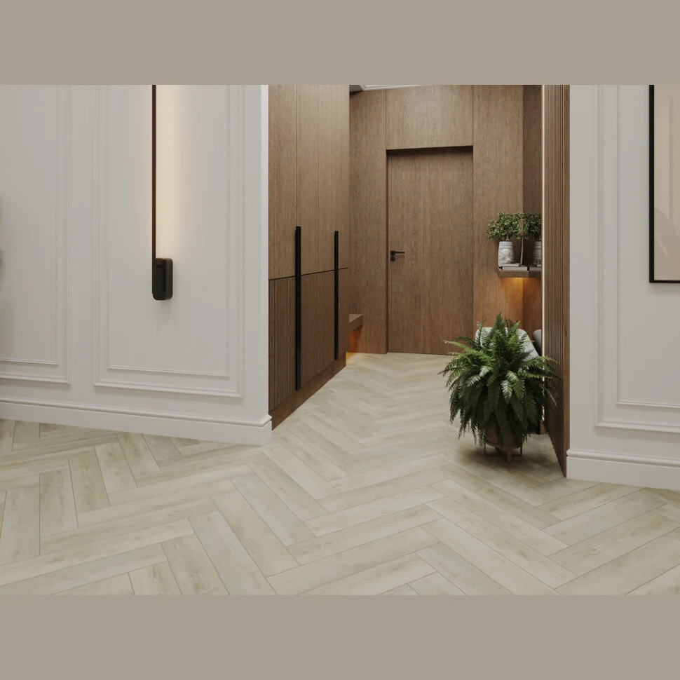Каменный SPC ламинат CronaFloor Herringbone 2.0 Дуб Ним H015 (640х128х4,5мм)