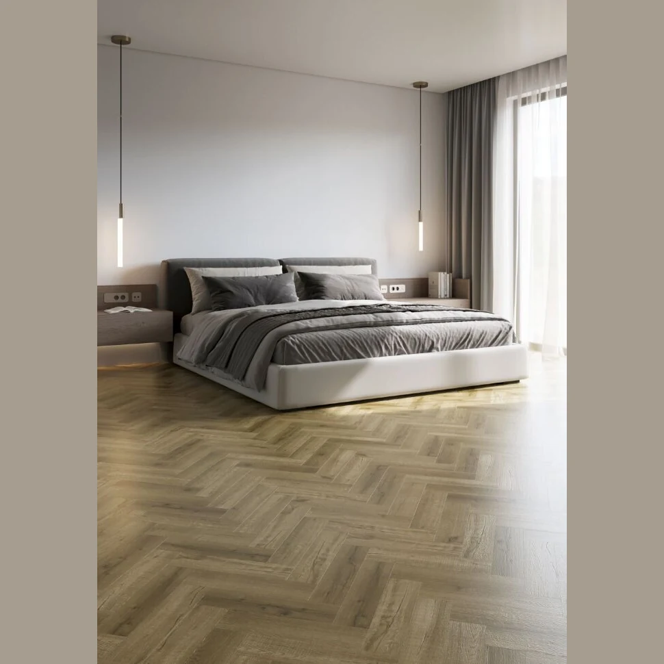 Кварцевый SPC ламинат Home Expert Parquet Design 44-0-002 Дуб Янтарный пляж (400х100х4,5мм)