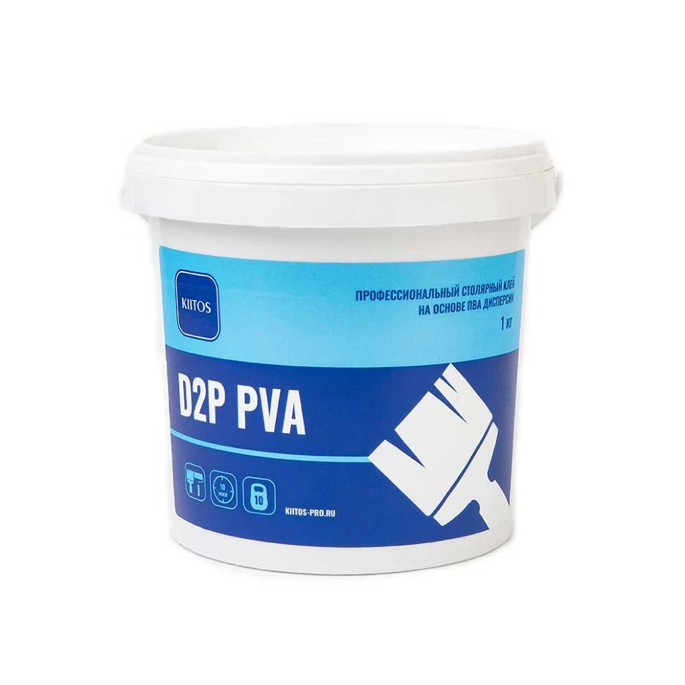 Профессиональный столярный клей на основе ПВА дисперсии KIITOS D2P PVA 1 кг