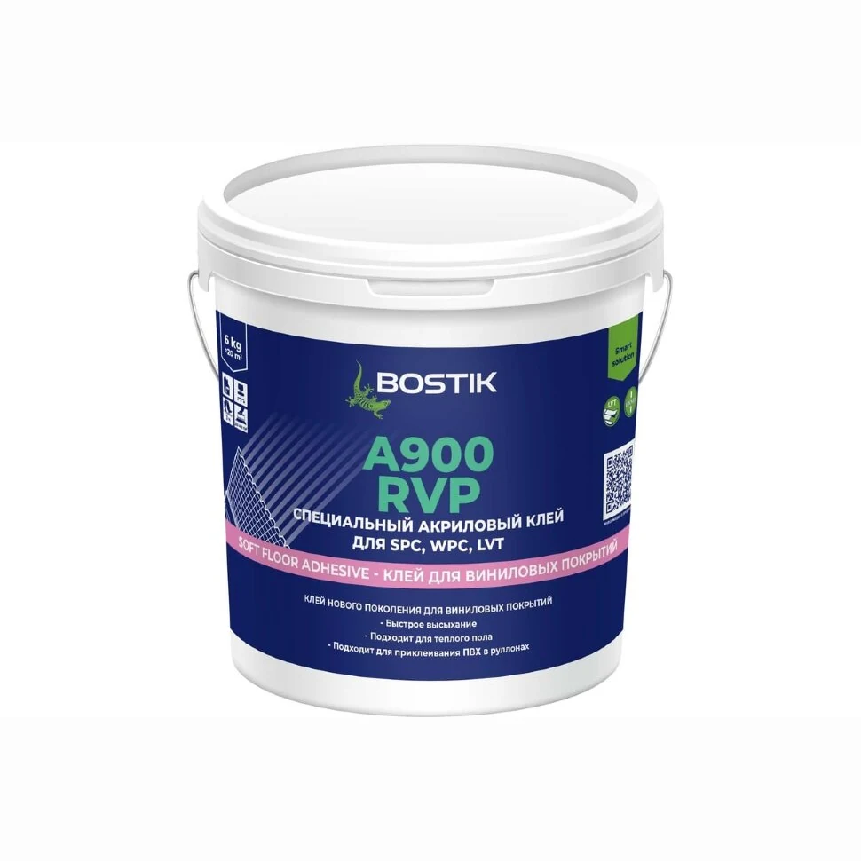 Специальный акриловый клей Bostik A900 RVP для SPC, WPC, LVT 6 кг