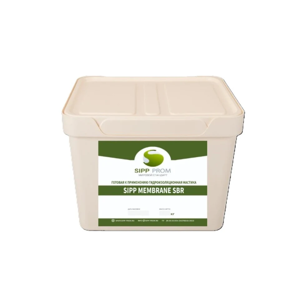 Готовая к применению гидроизоляционная мастика SIPP Membrane SBR, 14 кг