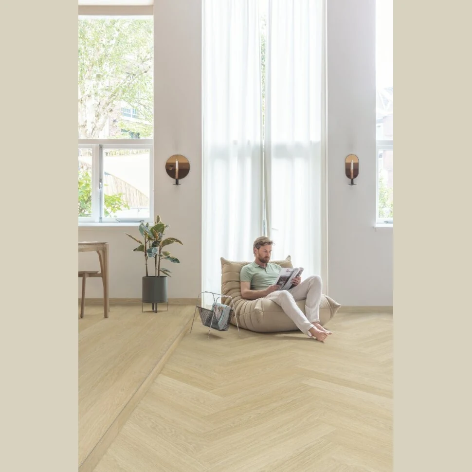 Плитка ПВХ Quick Step Vinyl Flex Pristine Дуб безмятежный натуральный светлый SGHBC20331 (740x129x2,5 мм)