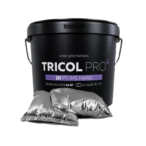 Клей для паркета TRICOL PRO 1K PT-MS HARD, 14 кг (ведро с пакетами 7+7 кг)