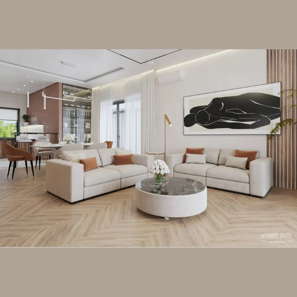 Виниловый ламинат VINILAM PARQUET HERRINGBONE 6,5 мм IS11355 Паркет Монпелье (2,07)