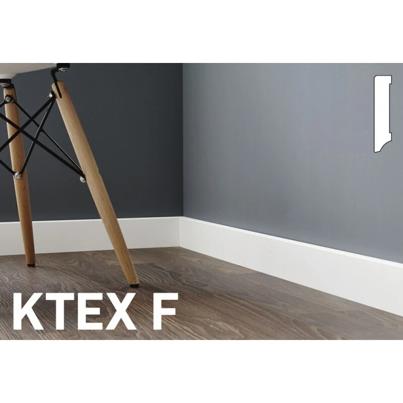 Плинтус Ktex F (2400*80*18 мм) белый