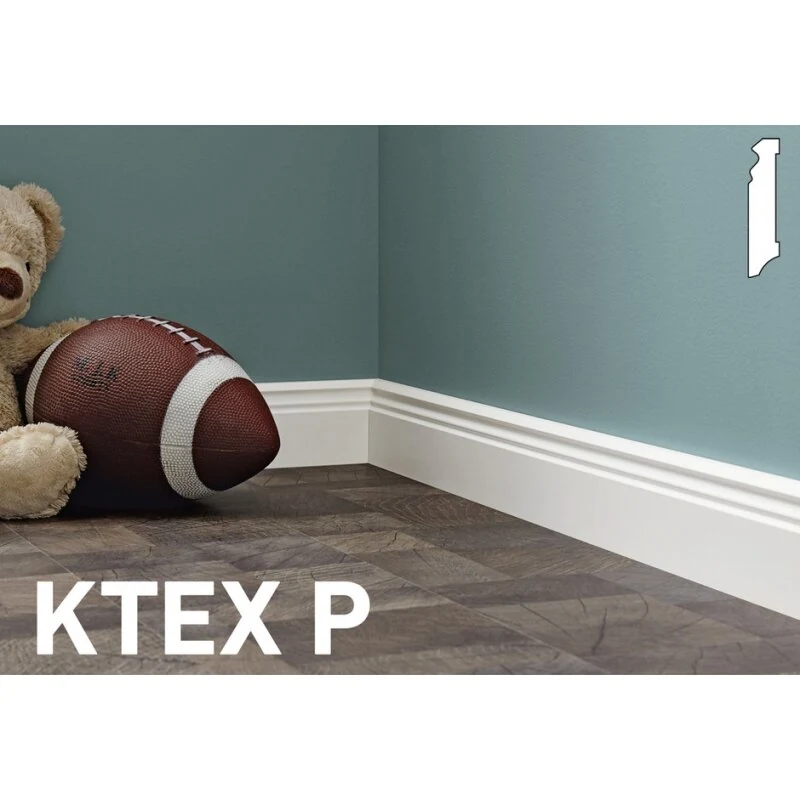 Плинтус Ktex P ( 2400*80*18 мм) белый