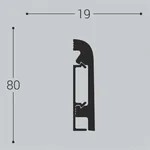 Плинтус напольный Bello Deco П16 80-19 с монтажной планкой (2000х19х80 мм)