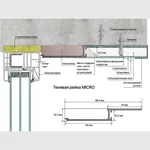 Теневая рейка Laconistiq micro (скрытый наличник) RAL 9016 черный муар (93х15,7х3000мм)