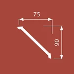 Потолочный плинтус Cosca Decor KX031, 90х75x2000, экополимер