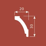 Потолочный плинтус Cosca Decor KX030, 30х20x2000, экополимер