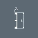 Плинтус из дюрополимера Cosca Decor PX049, 99х15x2000, экополимер