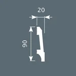 Плинтус из дюрополимера Cosca Decor PX023, 90х20x2000, экополимер