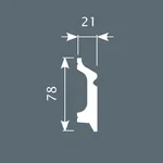 Плинтус из дюрополимера Cosca Decor PX001, 78х21x2000, экополимер