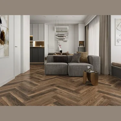 Каменный SPC ламинат CronaFloor Herringbone Дуб Ле-Ман (640х128х4,5 мм) — Упаковка (1.31м2)