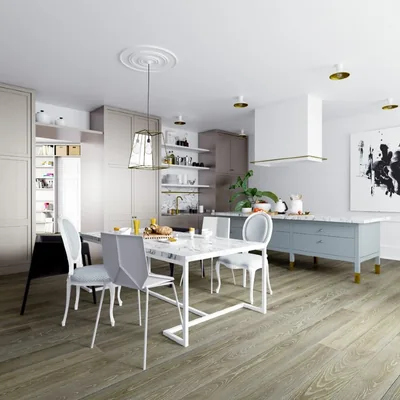Паркетная доска ESTA Дуб Vivid Olive Grey Ivory Pores