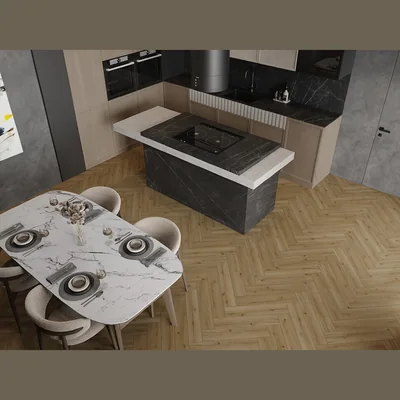 Каменный SPC ламинат CronaFloor Herringbone 2.0 Дуб Кан H011 (640х128х4,5мм)