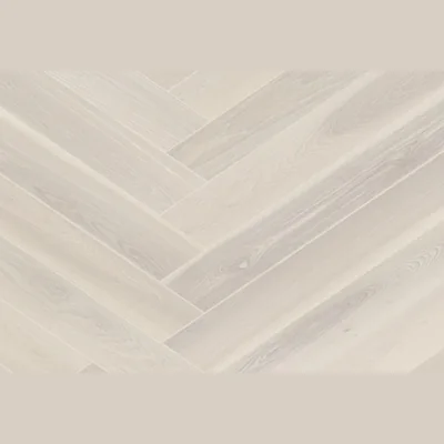 Паркетная доска ESTA Ясень Chevron Elegant Frost Ivory Pores