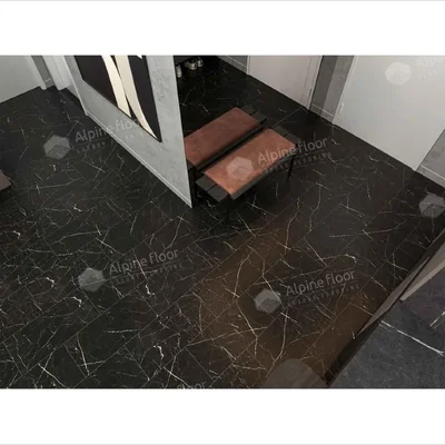 Кварцвиниловая клеевая плитка Alpine Floor LIGHT STONE Неро ECO-15-21