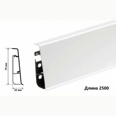 Пластиковый плинтус CEZAR HI-LINE PRESTIGE 089Р Белый глянцевый (75х22х2500мм)