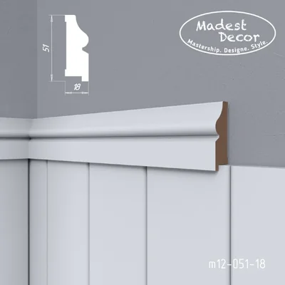 Молдинг для панелей Madest Decor m12-051-18 под покраску (1 шт)
