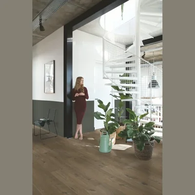 Плитка ПВХ Quick Step Vinyl Flex Fuse Дуб льняной темно-коричневый SGMPC20330 (1500x228.6x2,5мм)