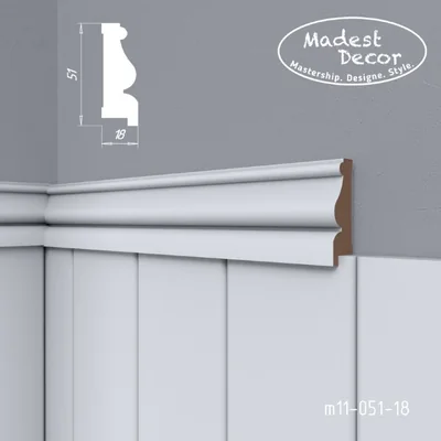 Молдинг для панелей Madest Decor m11-051-18 под покраску (1 шт)