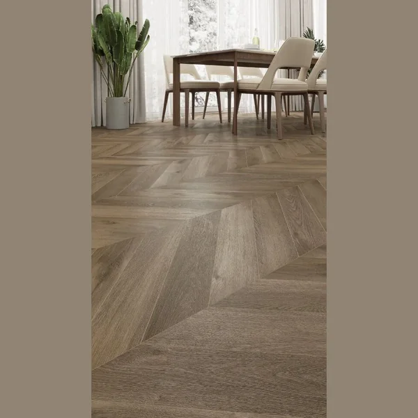 Кварцвиниловая клеевая плитка Alpine Floor CHEVRON ALPINE LVT Дуб Насыщенный ECO 20-4
