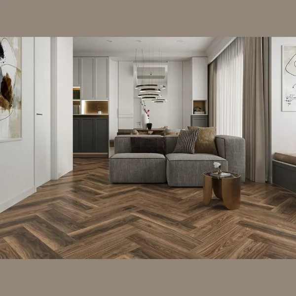 Каменный SPC ламинат CronaFloor Herringbone Дуб Ле-Ман (640х128х4,5 мм)
