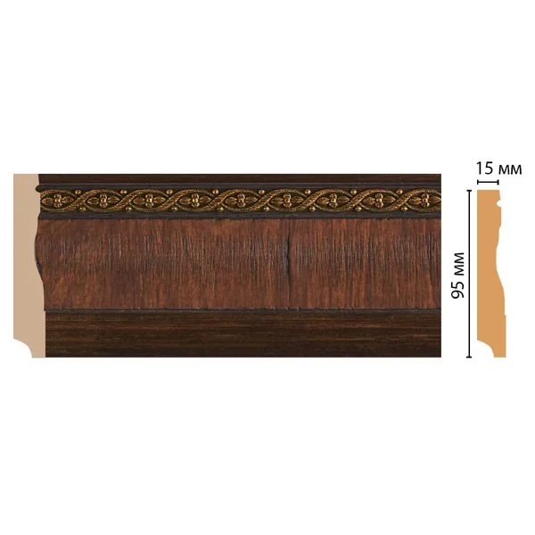 Плинтус напольный DECOMASTER 153-2 ДМ (95*12*2400 мм)
