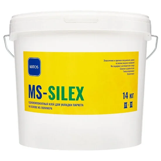 Однокомпонентный жестко-эластичный клей для укладки паркета KIITOS МS Silex 14 кг
