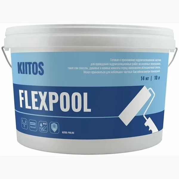 Гидроизоляционная мастика KIITOS flexpool 14 кг / 10 л
