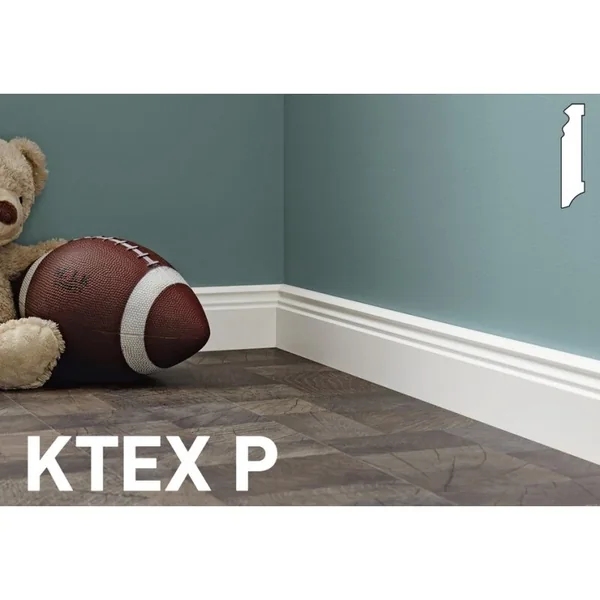 Плинтус Ktex P ( 2400*80*18 мм) белый