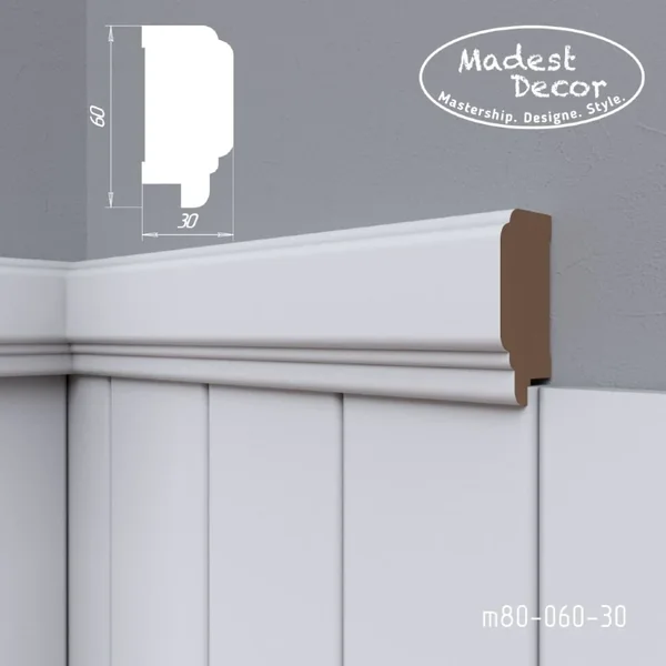 Молдинг для панелей Madest Decor m80-060-30 под покраску (1 шт)